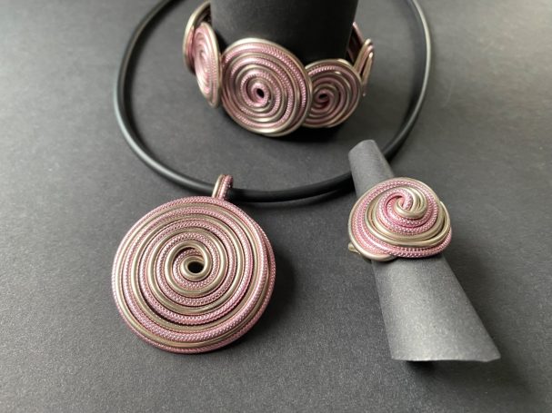 Schmuckset Rosa Schmuckset Spiralen Rosa